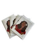 Abstract Portrait Woman Art Greeting Card Set