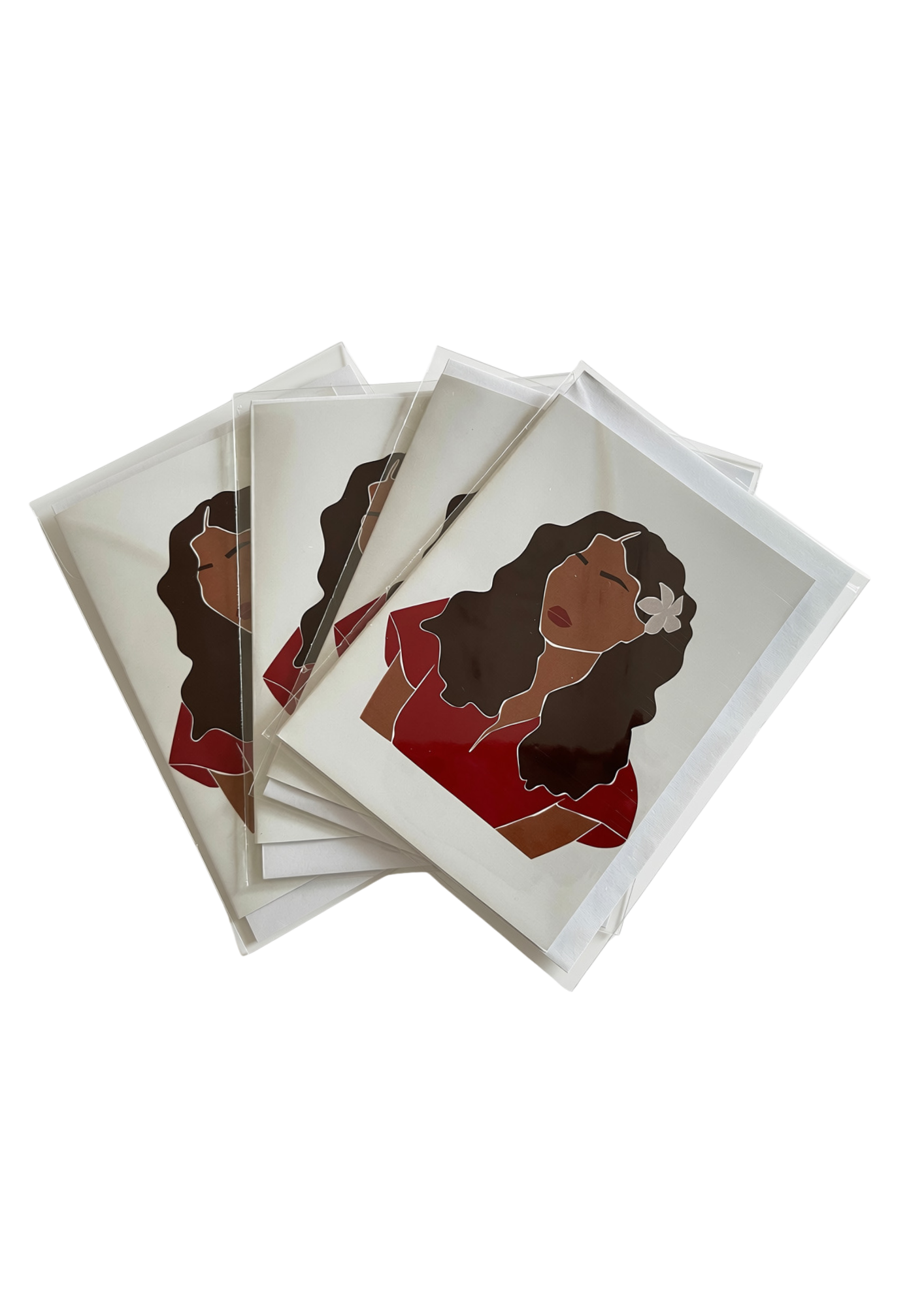 Abstract Portrait Woman Art Greeting Card Set